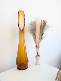 Vintage 27" Amber Swung Vase