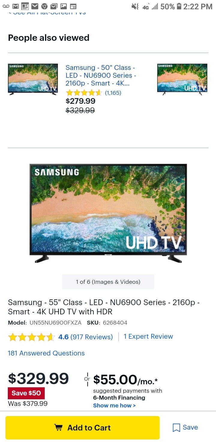 Samsung 55 inch 4k ultra uhd TV new in box never opened