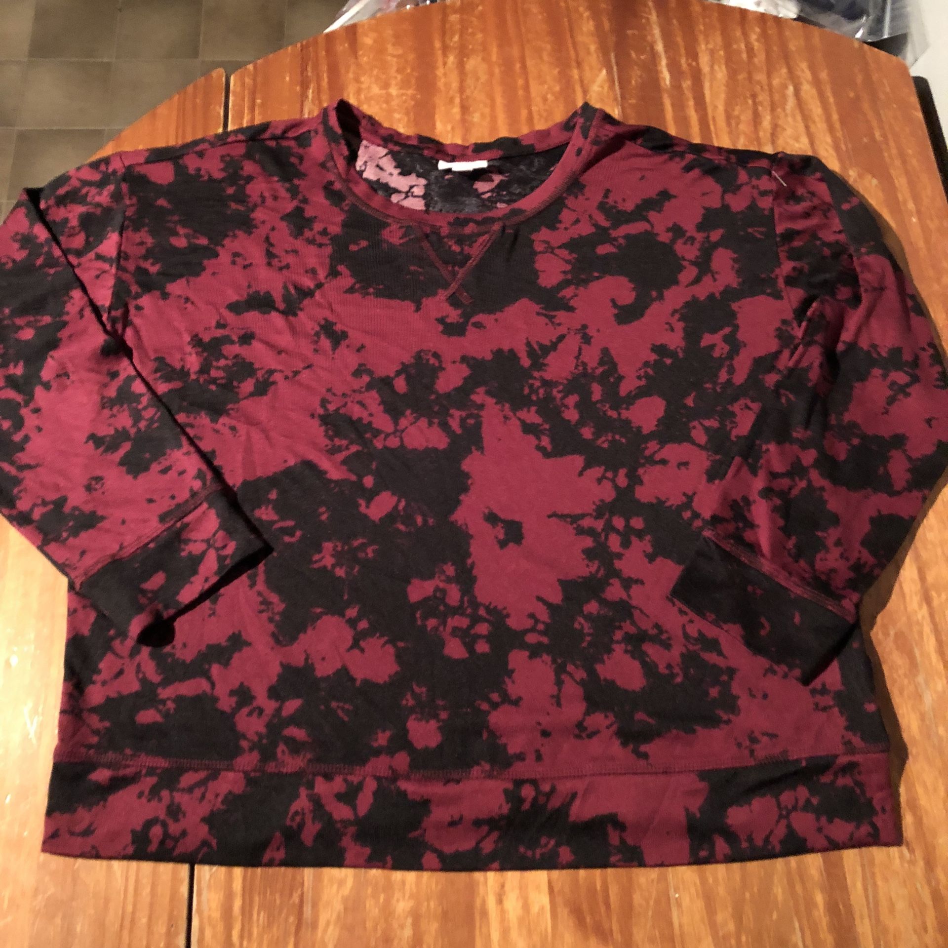 Jenni Size XL Burgundy And Black Thin Sweatshirt