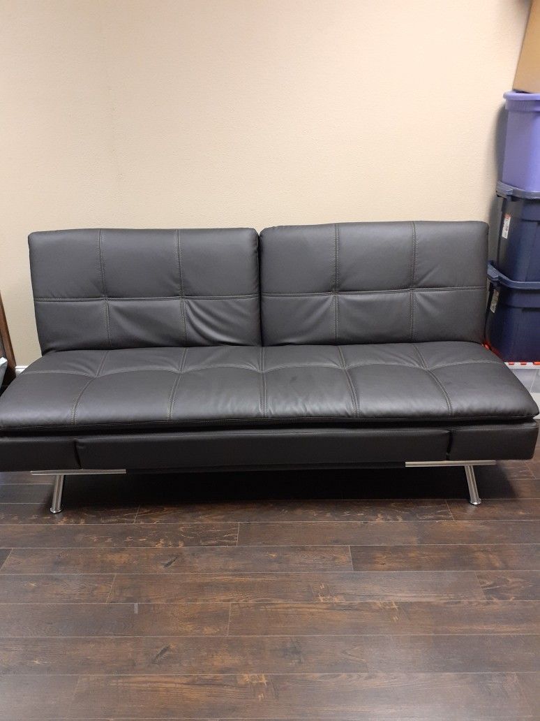 Brown Futon Couch Bed Leather