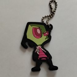 Retro Nickelodeon Rubber PVC 2.5" Keychain Invader Zim 2017