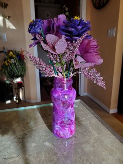 6 in alcohol ink on coconut bottle, purple