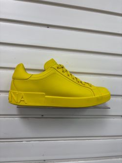 Dolce & Gabbana Portofino Yellow Leather Sneakers