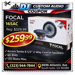 Focal Access Performance 165AC Car Speakers 6.5" 2-Way Coaxial Speaker System 120 Watts 🚨 Payment Options Available 🚨 No Credit Needed 🚨 