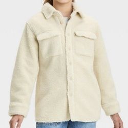 Ivory Art Class Sherpa Jacket Size L 10/12