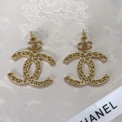 authentic chanel stud earrings