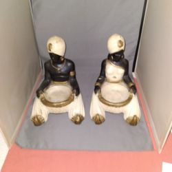 Nubian Chalkware Pair Genie 
