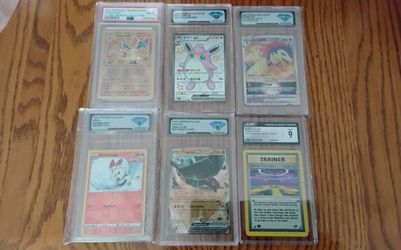 2021 pokemon Charizard metal celebrations psa 8 & 5 other rare Pokémon slabs