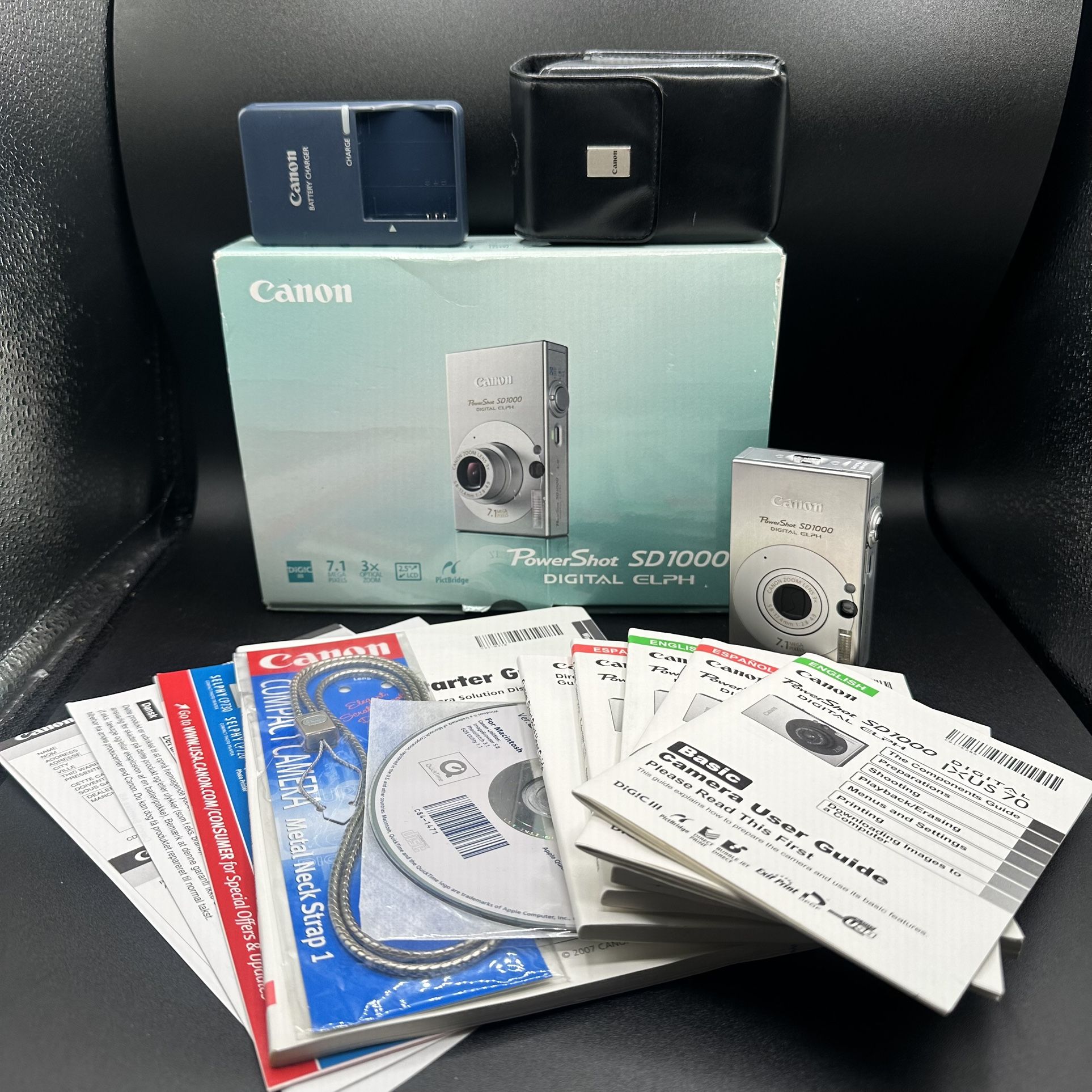 Y2K Canon IXUS 70 SD1000 7.1MP 3X Optical CCD Digital Camera - Silver
