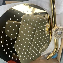 Round Shower Head, Shower Rod, Base, Ring