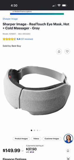 Sharper Image - RealTouch Eye Mask, Hot + Cold Massager - Gray
