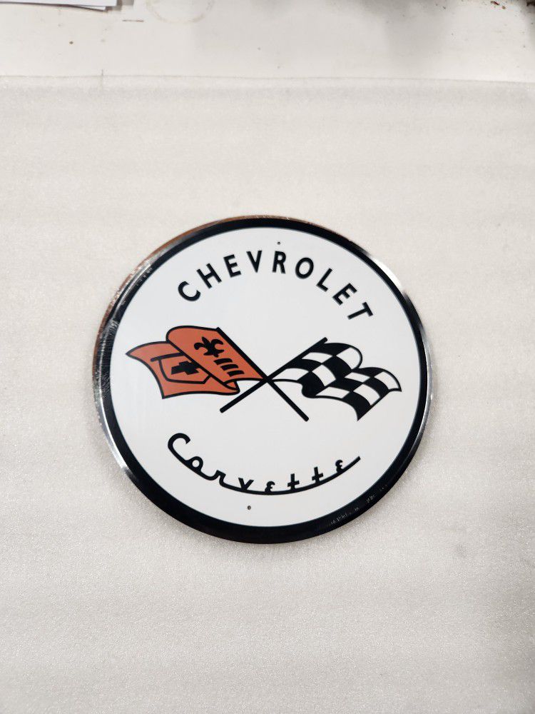 Chevy Corvette Muscle Car Logo Metal Sign 