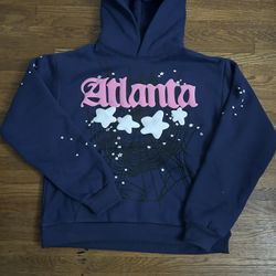 atlanta navy sp5der hoodie