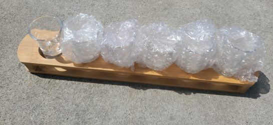 Shotglass Set Bamboo Holder