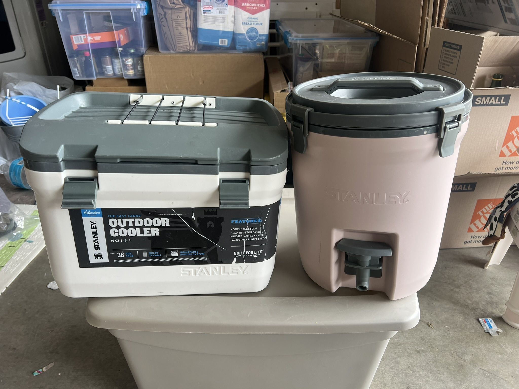 Stanley Outdoor Cooler and water Jug Used 