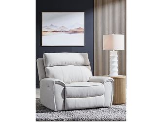 Social Pointe Pearl/Ash Power Recliner/ADJ Headrest