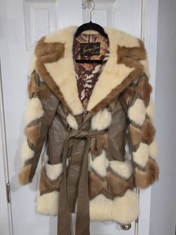 Vintage fur jacket. Leather jacket