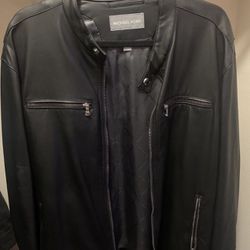 Michael Kors Men’s Black Leather Jacket XL New