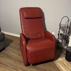 Heated reclining massaging chair