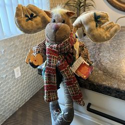 SITTING MOOSE CHRISTMAS MOOSE HOMESPUN CHRISTMAS BRAND