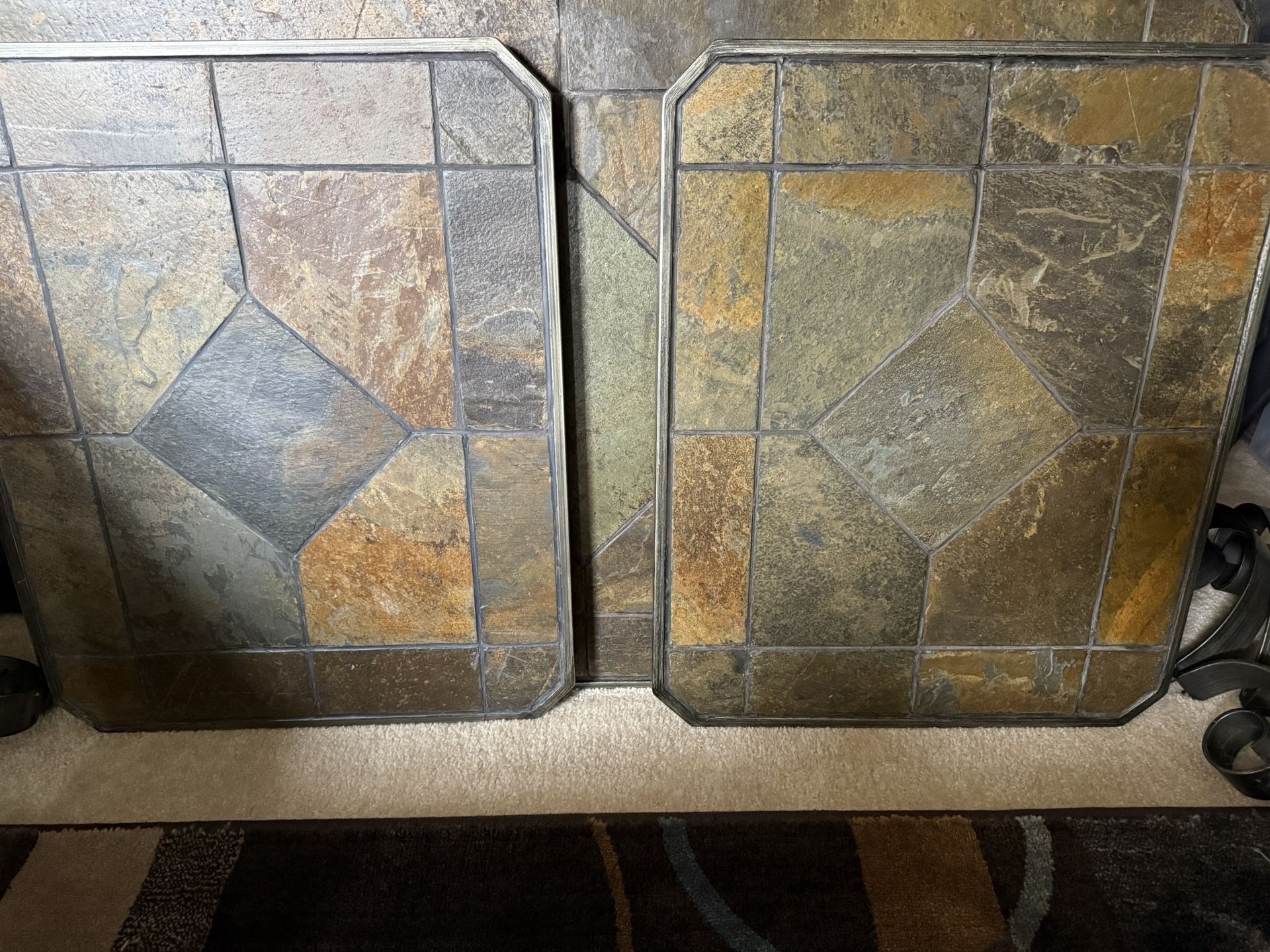 Black Slate Coffee & 2 Matching End Tables