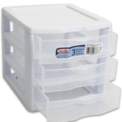3 Small Plastic  Drawers (2 Pieces)