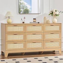9 Drawer Rattan Dresser 