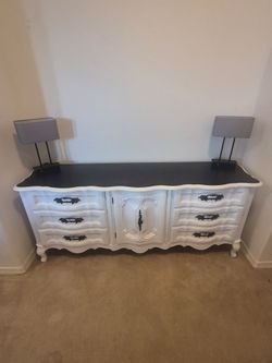 1970's French Provincial White  Dresser, Mid-Century Dresser