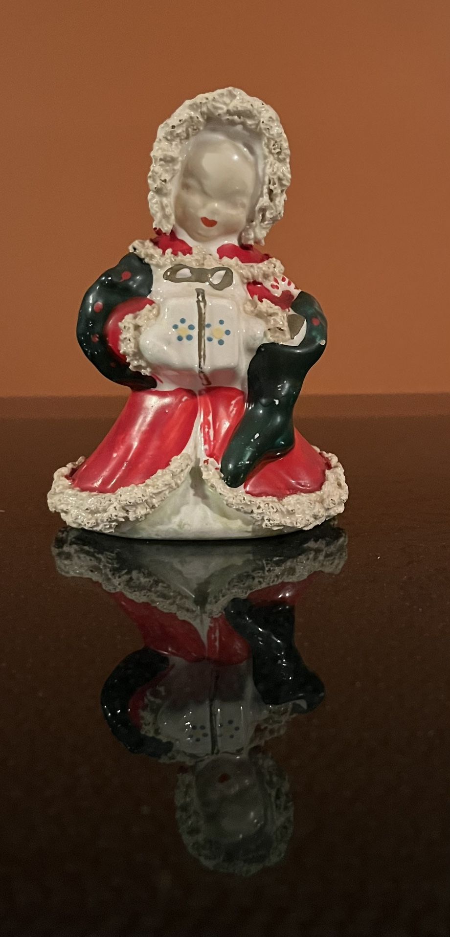 Vintage MCM NAPCO Spaghetti Christmas Shopping Angel Figurine