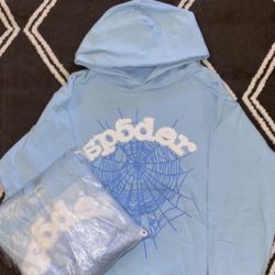 BLUE SP5DER HOODIE SIZES: S-XL