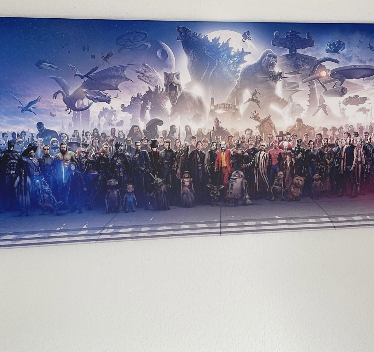Movie Characters Panorama Canvas Wall Art 24x71 Inches  “Canvas Paper Only”