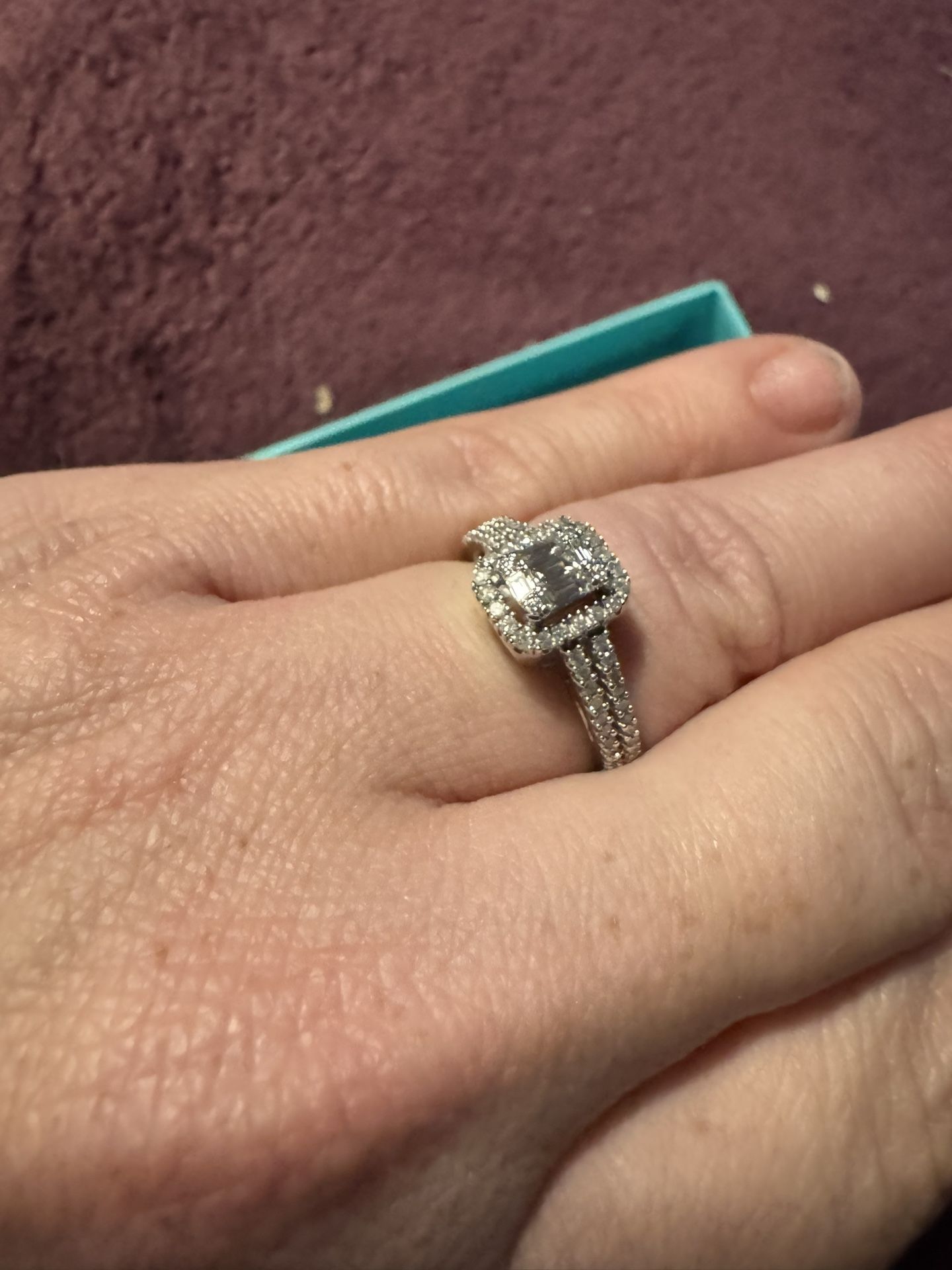 10k White Gold, 1/2 Carat Diamond Ring