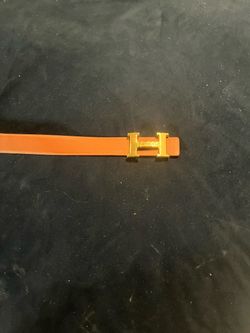 Hermès Style H Buckle Reversible Leather Belt – Black / Gold