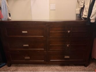 Solid Wood 6-Drawer Dresser – Dark Cherry Finish – $50 OBO