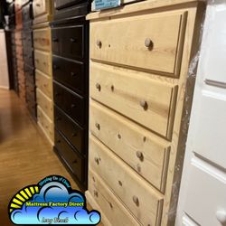 Pinewood Natural 2 Knob Chest Dresser Cajonera Pino Madera Sólida 