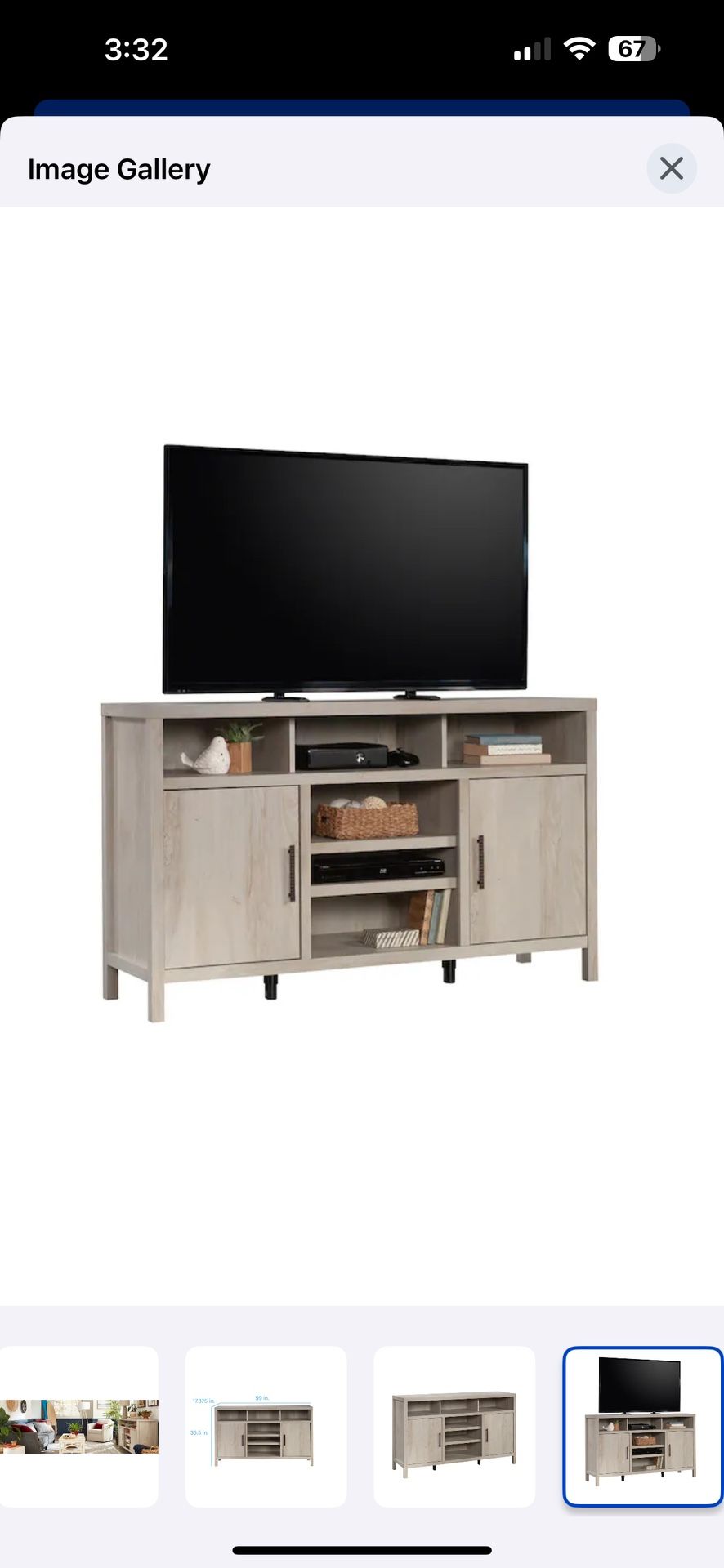 Allen + Roth Mennell TV Stand Light Chestnut Brand New
