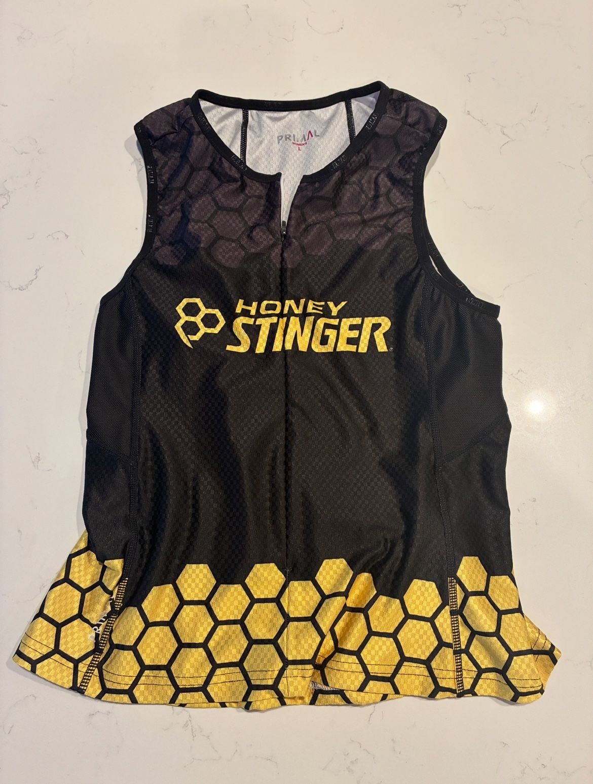Large Honey stinger women's triathlon jersey