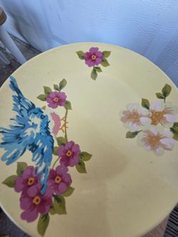 Vintage Floral Bluebird Decorative Plate