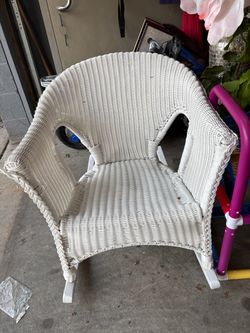 White Wicker Rocking Chair
