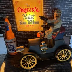 Pabst Blue Ribbon Motion Jalopy Car Sign. Details Below