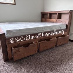 Full Bed And Mattress With Drawers