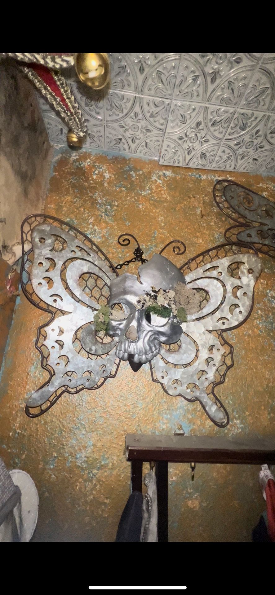 Unique hand crafted, Silver, Skull Butterfly & Dragonfly Wall Decor