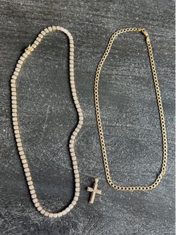 Gold chains - men’s tennis chain, gold chain, cross pendant