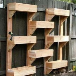 Beautiful privacy wall Frame Planter Box Garden Bed Outdoor Design cedar redwood AC pool equipment cover