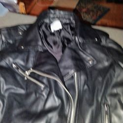 Leather Look Moto Jacket Junior Size