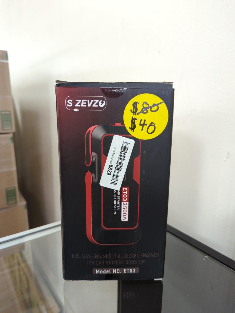 S ZEVZO ET03 Car Jump Starter 2500A Jump Starter Battery