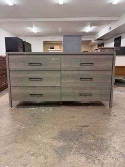 Gray 6 Drawer Dresser