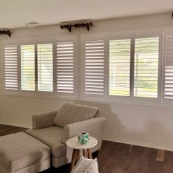 Interior Wood Shutters- Custom, Plantation, Professional Installation, Licensed Company, Window Treatments & Coverings, Persianas De Madera, Espanol