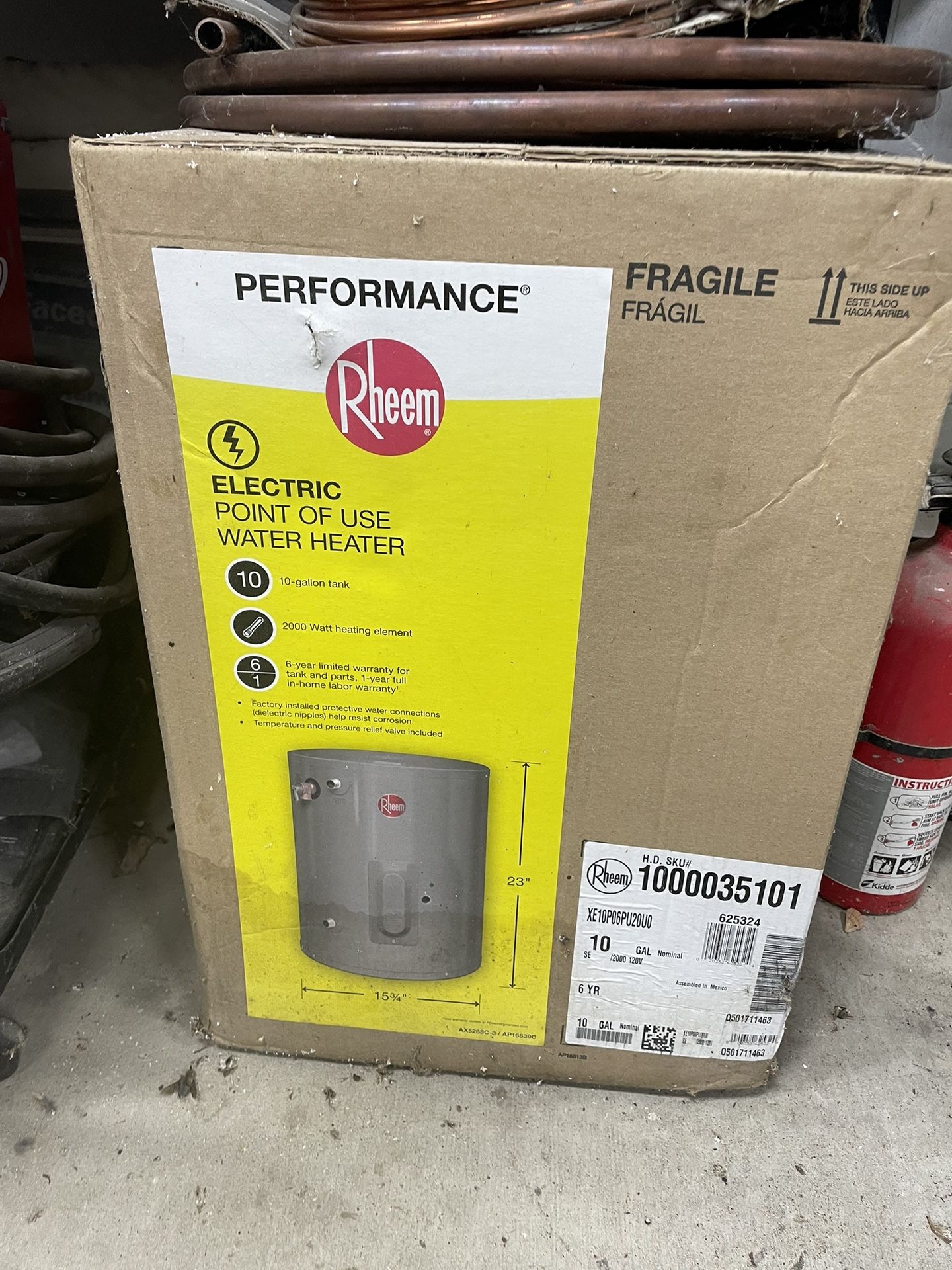 New Ten Gallon Electric Water Heater