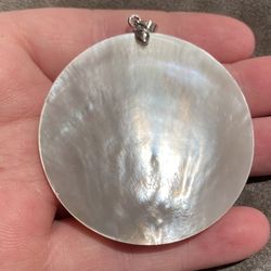 Large Round Mother of Pearl Pendant